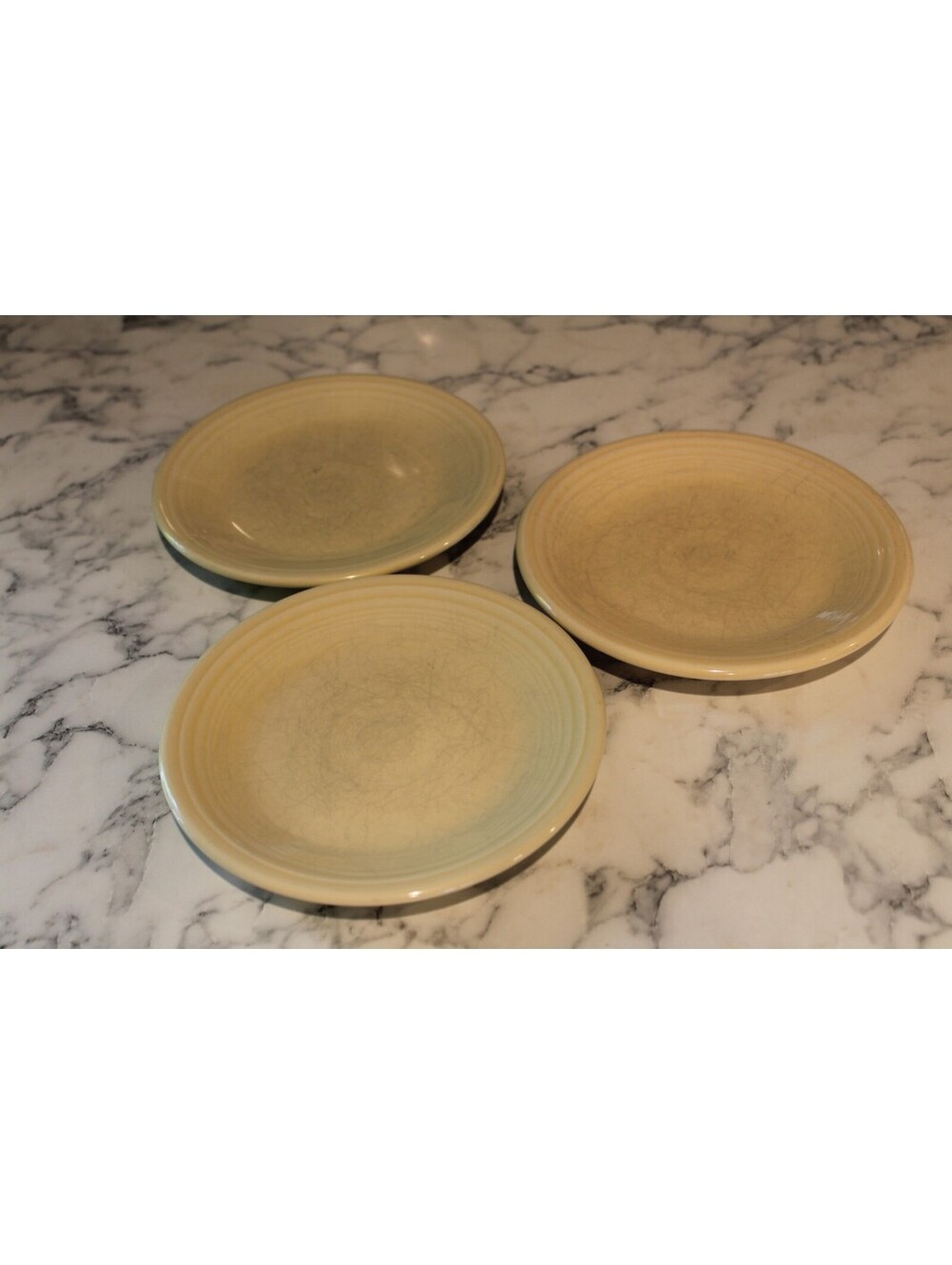 Fiesta Yellow 7.25" Salad Plates Homer Laughlin Lot of 3